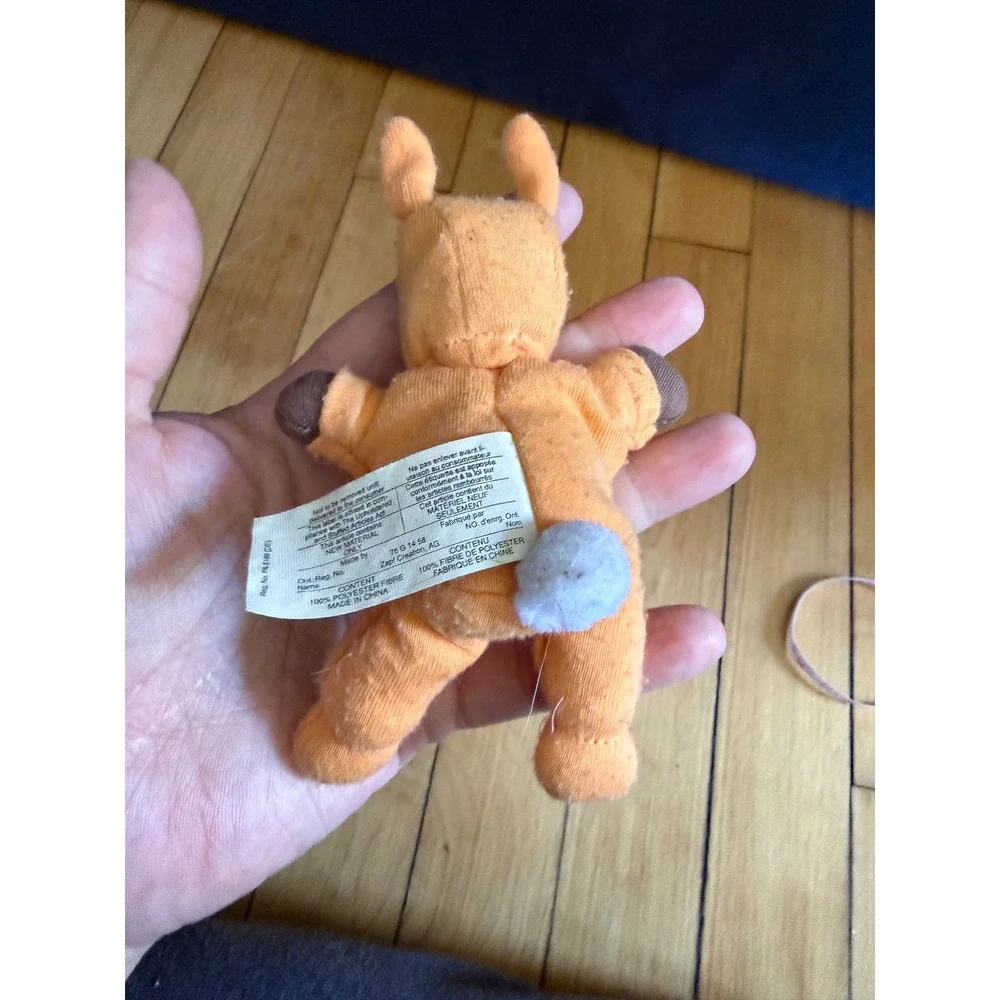 Zapf Creation Mini Baby Doll Orange Bunny Suit Plush Toy 5.5 Inch Brown Eyes